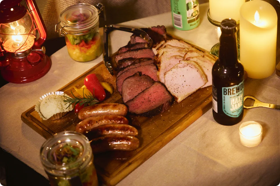 塊肉のBBQ料理