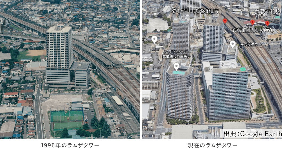 1996年のラムザタワー 現在のラムザタワーのイメージ画像