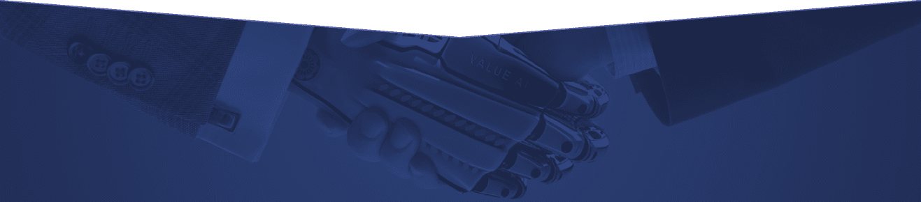 人間とロボットが握手をする画像