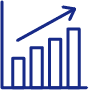 右肩上がりの棒グラフの画像
