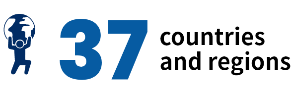 37 countries and regions