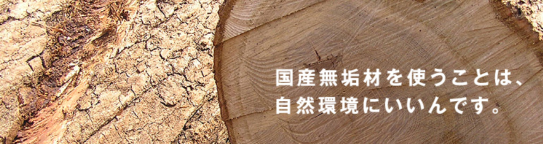 国産無垢材を使うことは、自然環境にいいんです。