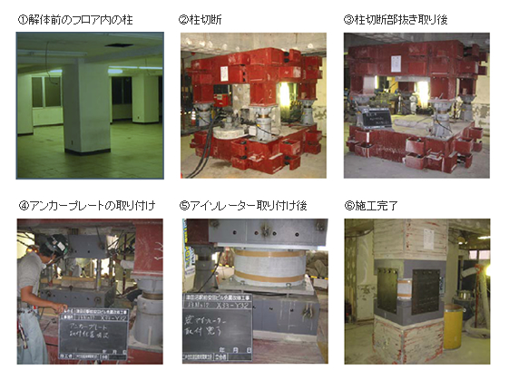 3 階柱部分免震改修工事プロセス