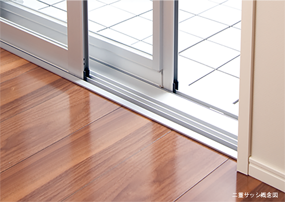 二重サッシ（遮音性能T-4（旧TS-40）等級）※一部窓枠除く