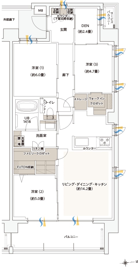 便利収納の間取り