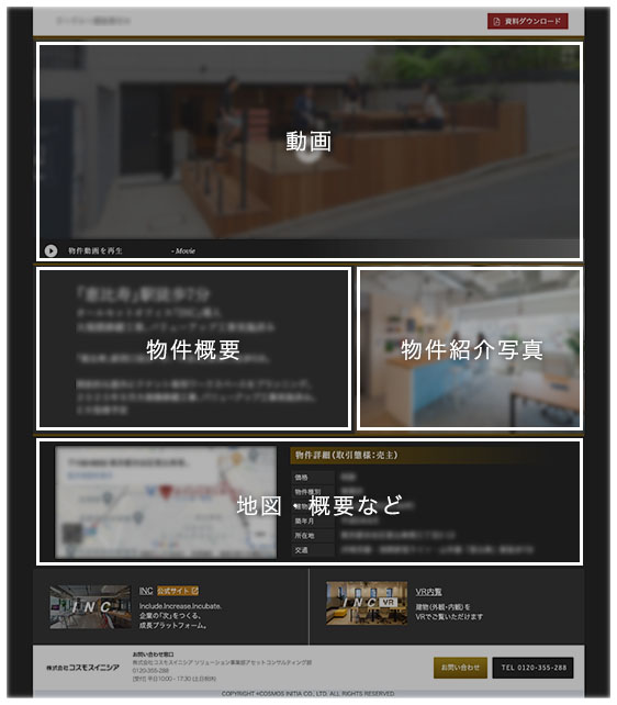 公開先限定ホームページ（イメージ）