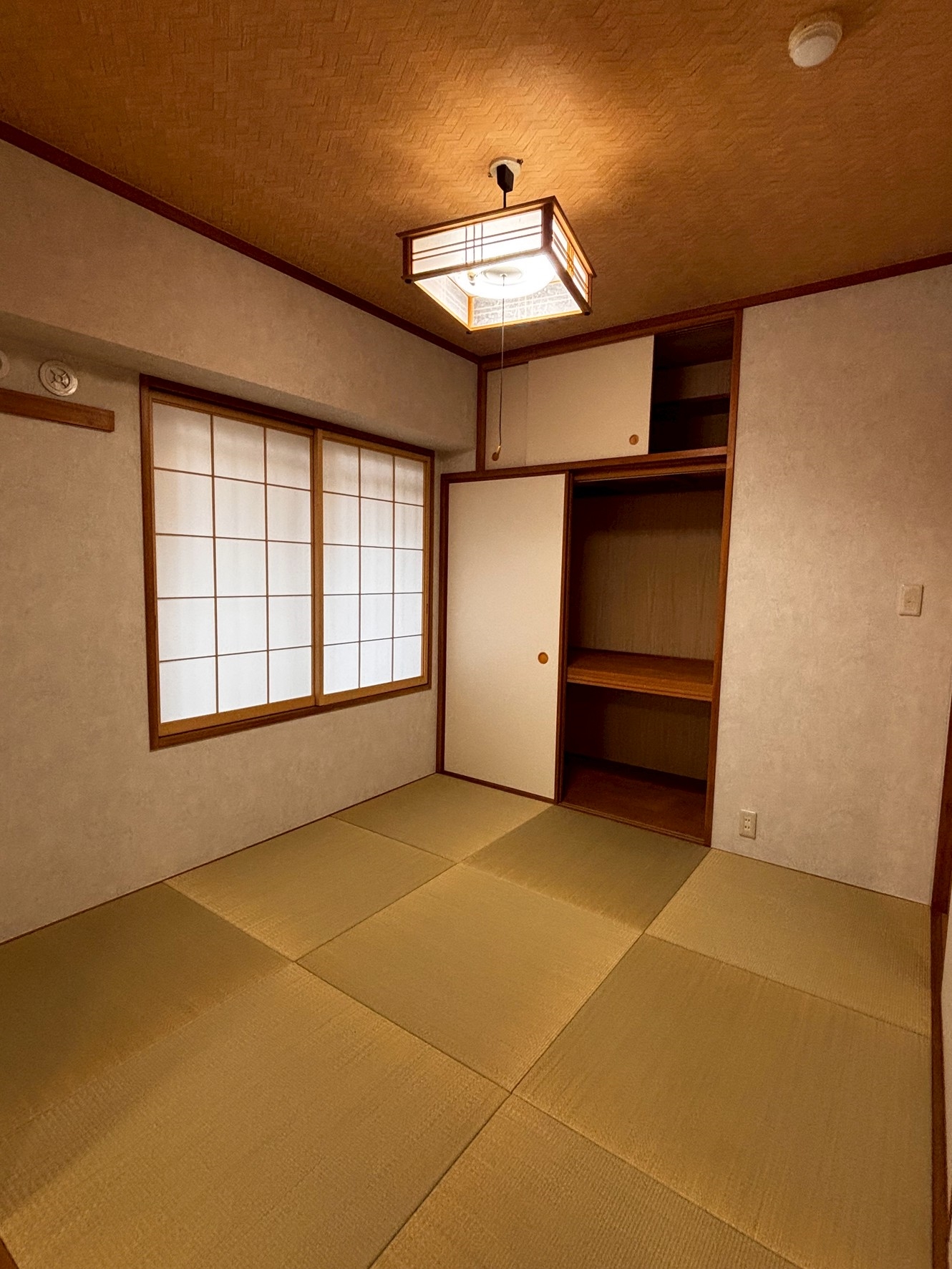 【居室】畳表替え（琉球畳）。畳の温もりを感じられる、押入れ付きの落ち着いた和室空間。(2026年5月)