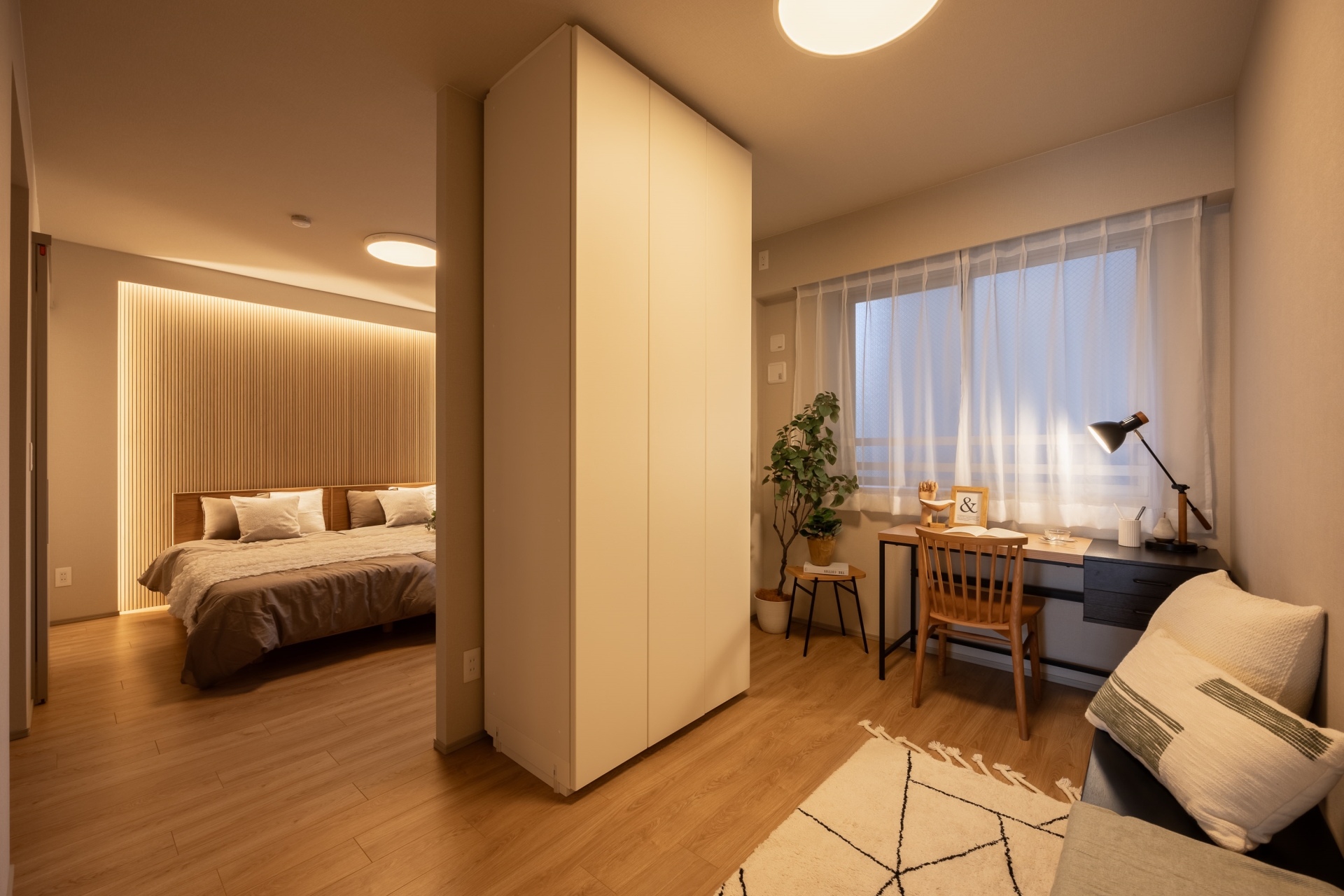 【居室】子供が小さいうちは広々とした寝室で家族皆で寝たい。自由に使える可変性のある洋室です。(2025年12月)