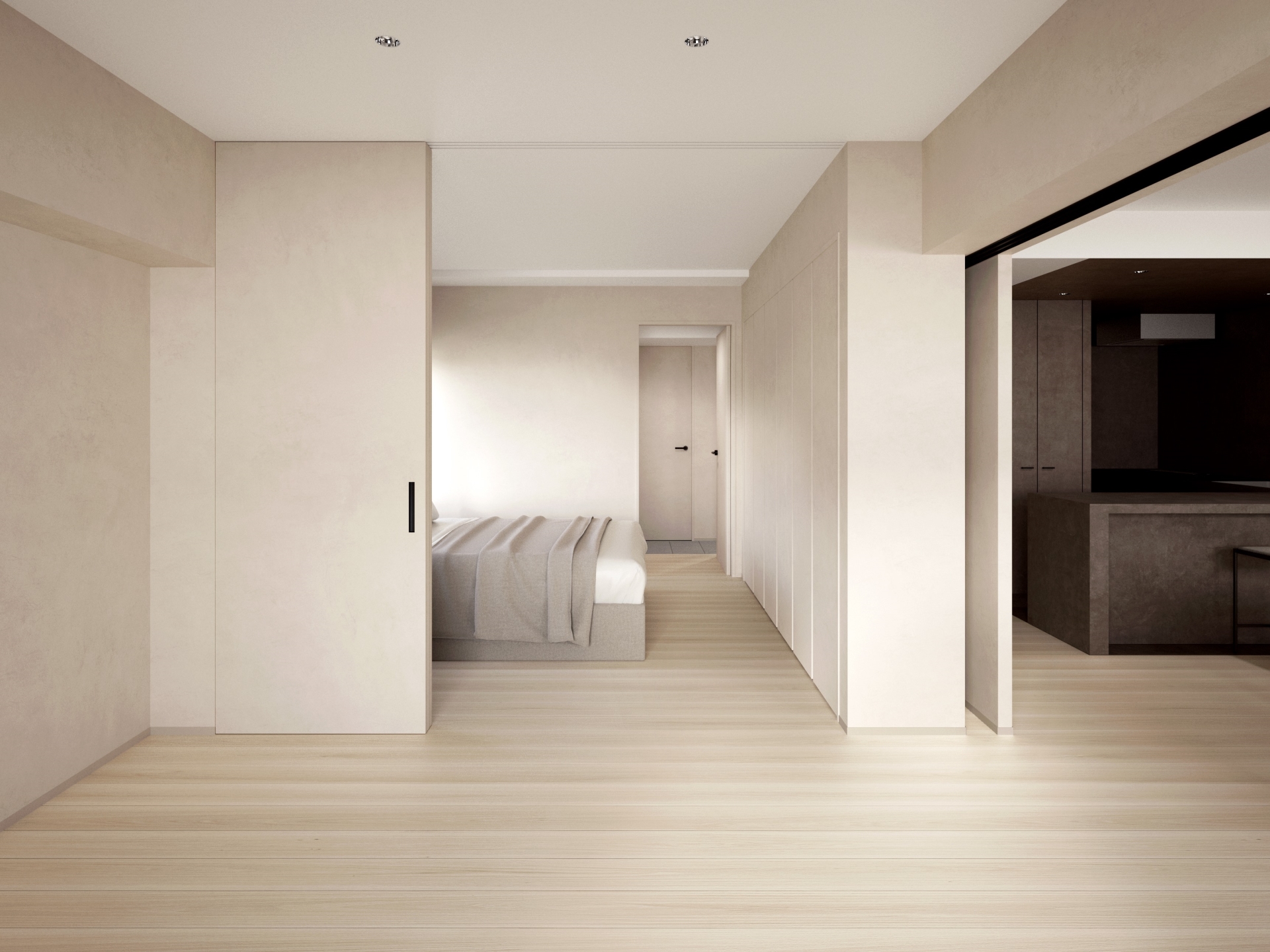 【その他内観】LDKと個室が柔らかく重なるオーバーラップ設計（完成予想CG）(2025年12月)