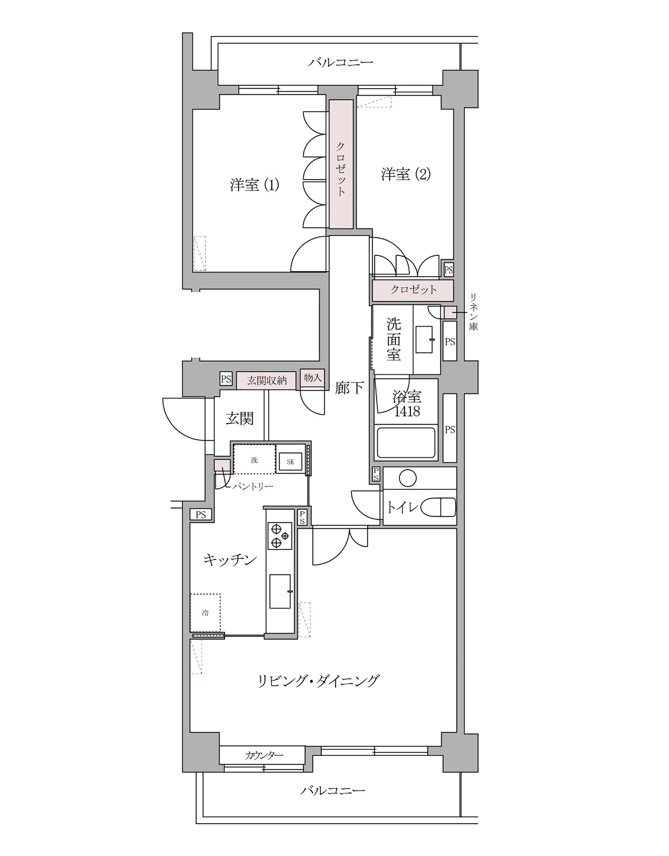 リノベーション前の間取り図