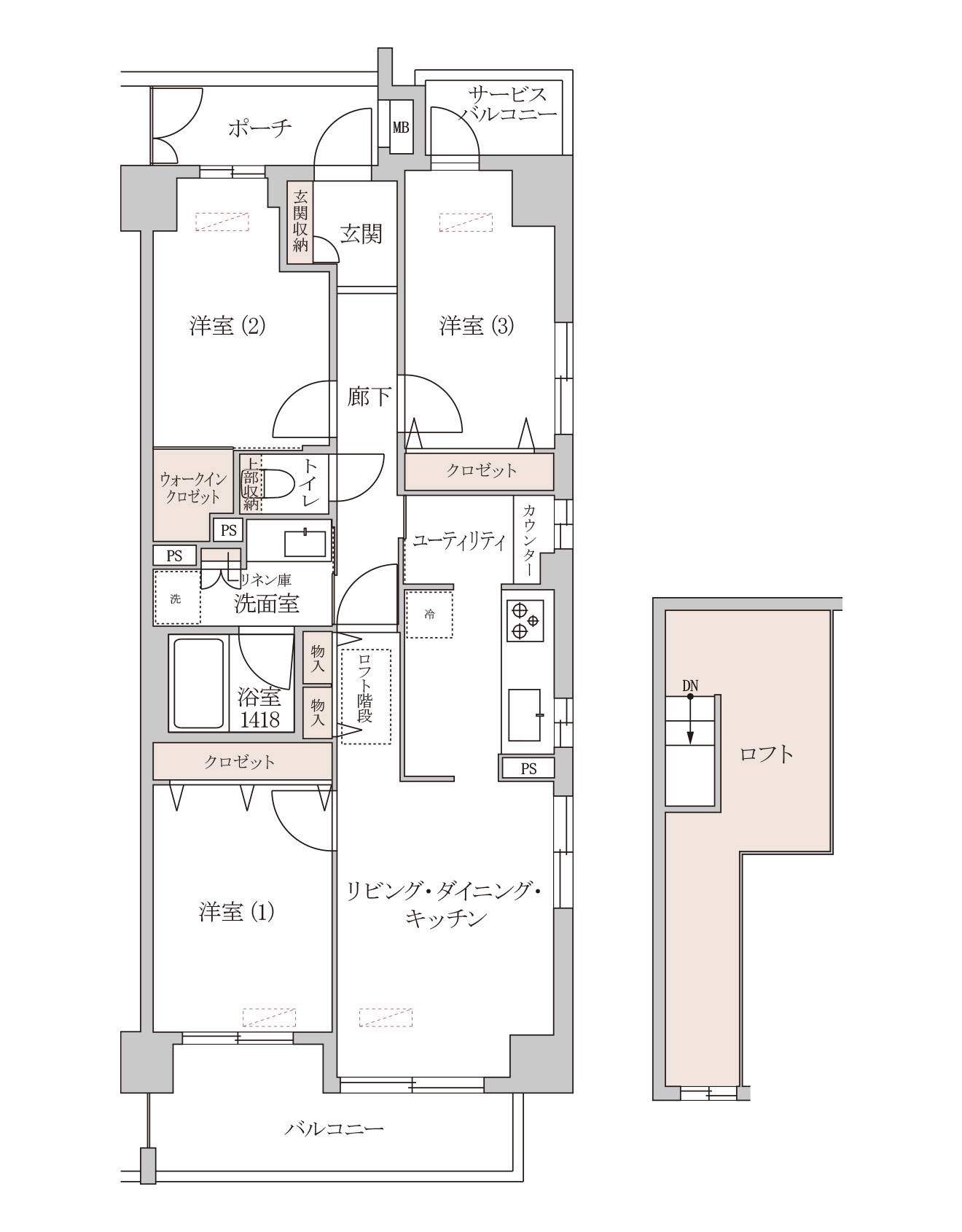 リノベーション前の間取り図