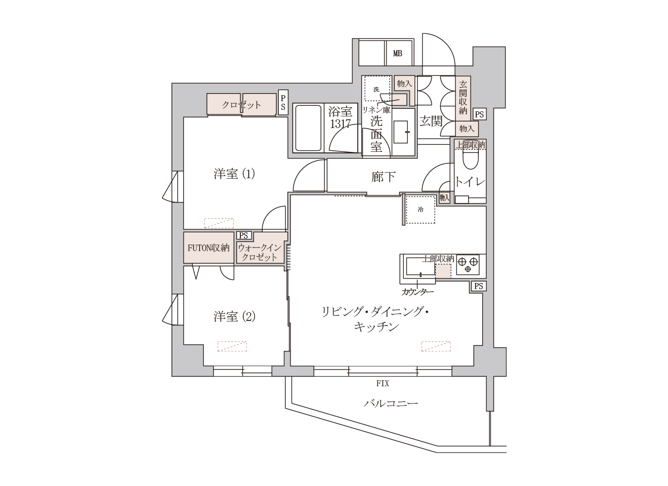 リノベーション前の間取り図