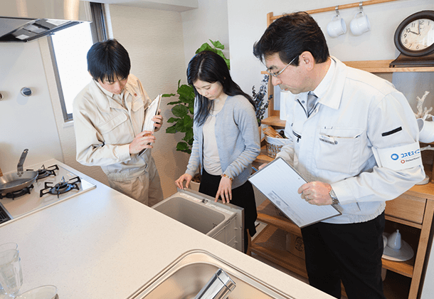 お引渡し開始後2ヶ月間は施工会社が駐在、アフターサービスに対応