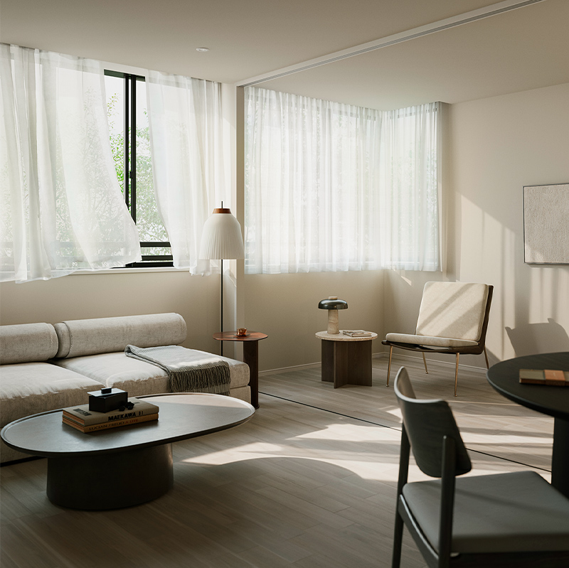 Hタイプリビング・ダイニング・洋室（2）完成予想CG（2階・成約済）