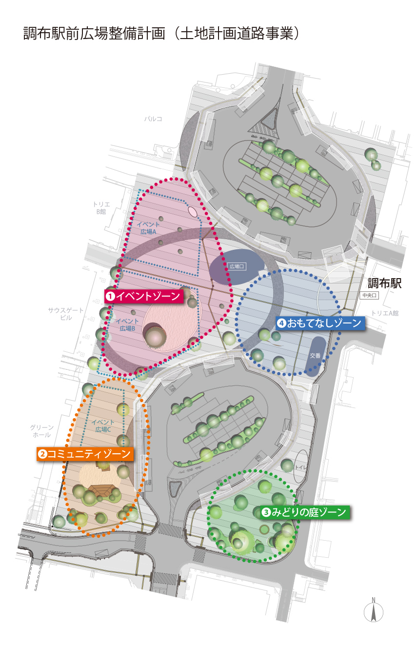 調布駅前広場概念図（出展：調布市ホームページ）