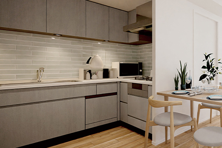 Aタイプ リビング・ダイニング・キッチン完成予想CG