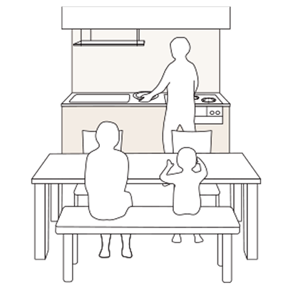 ダイニング・キッチン活用イメージ