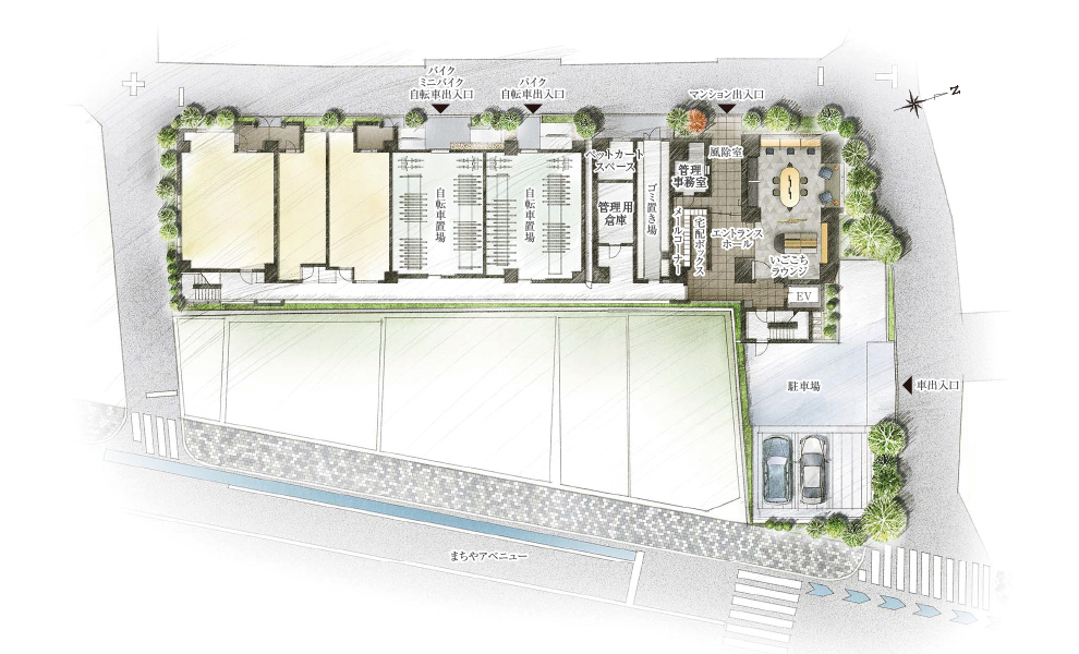 敷地配置イラスト