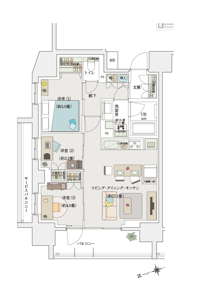 家具入り間取り