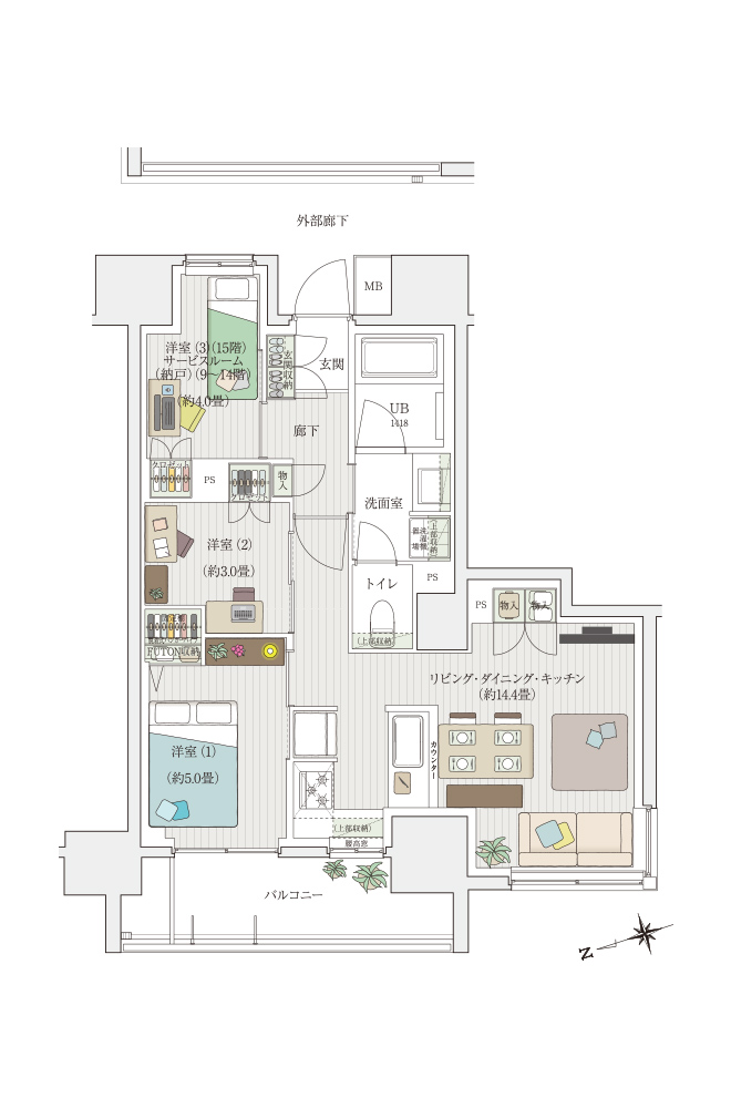 家具入り間取り