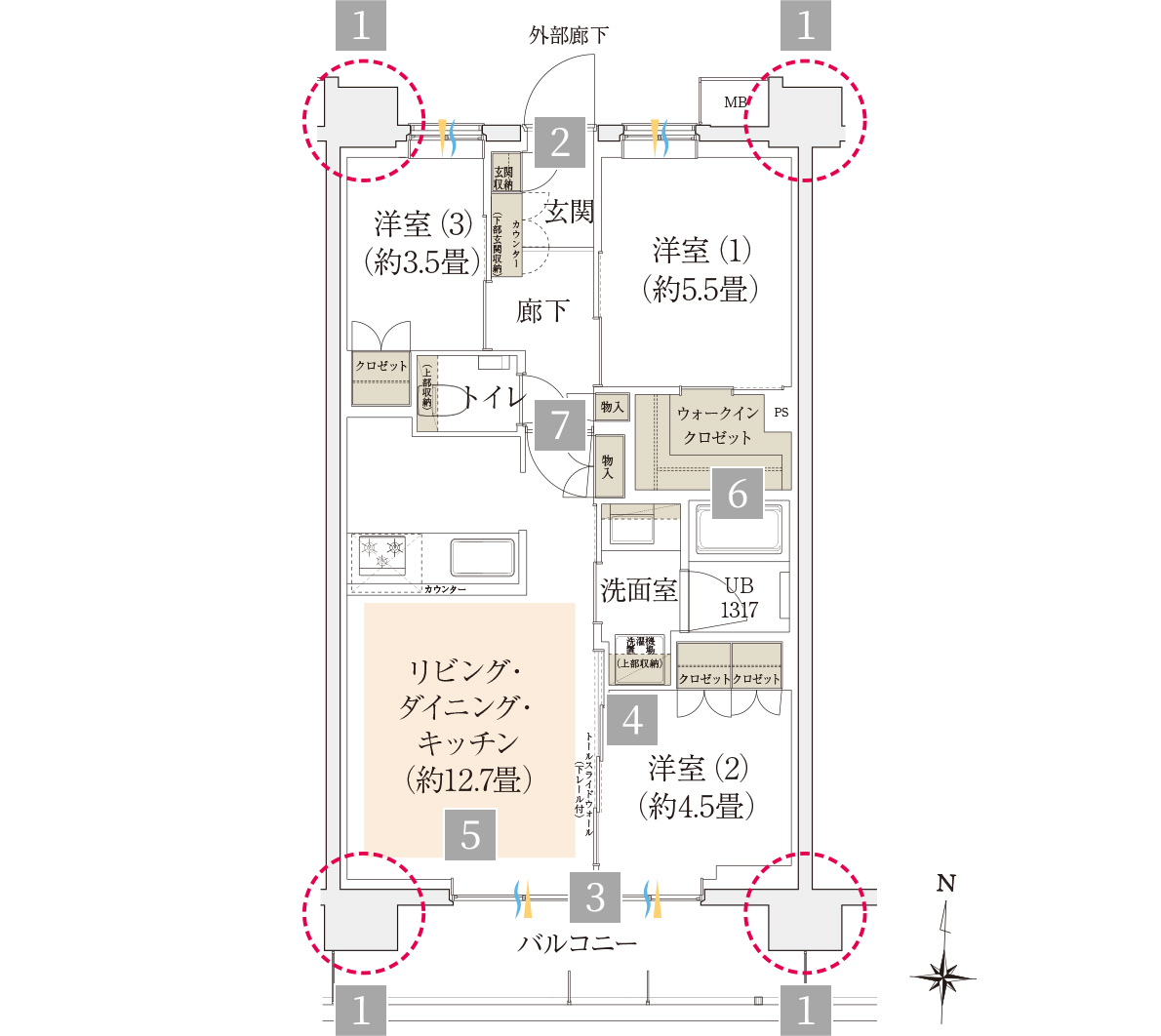 B2 type 間取り図