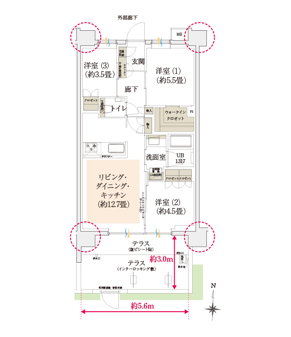 B2t type 間取り図