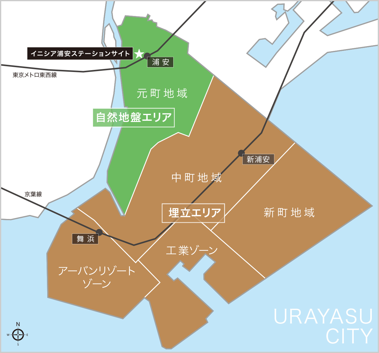 浦安市エリア概念図 参照元：浦安市ホームページ