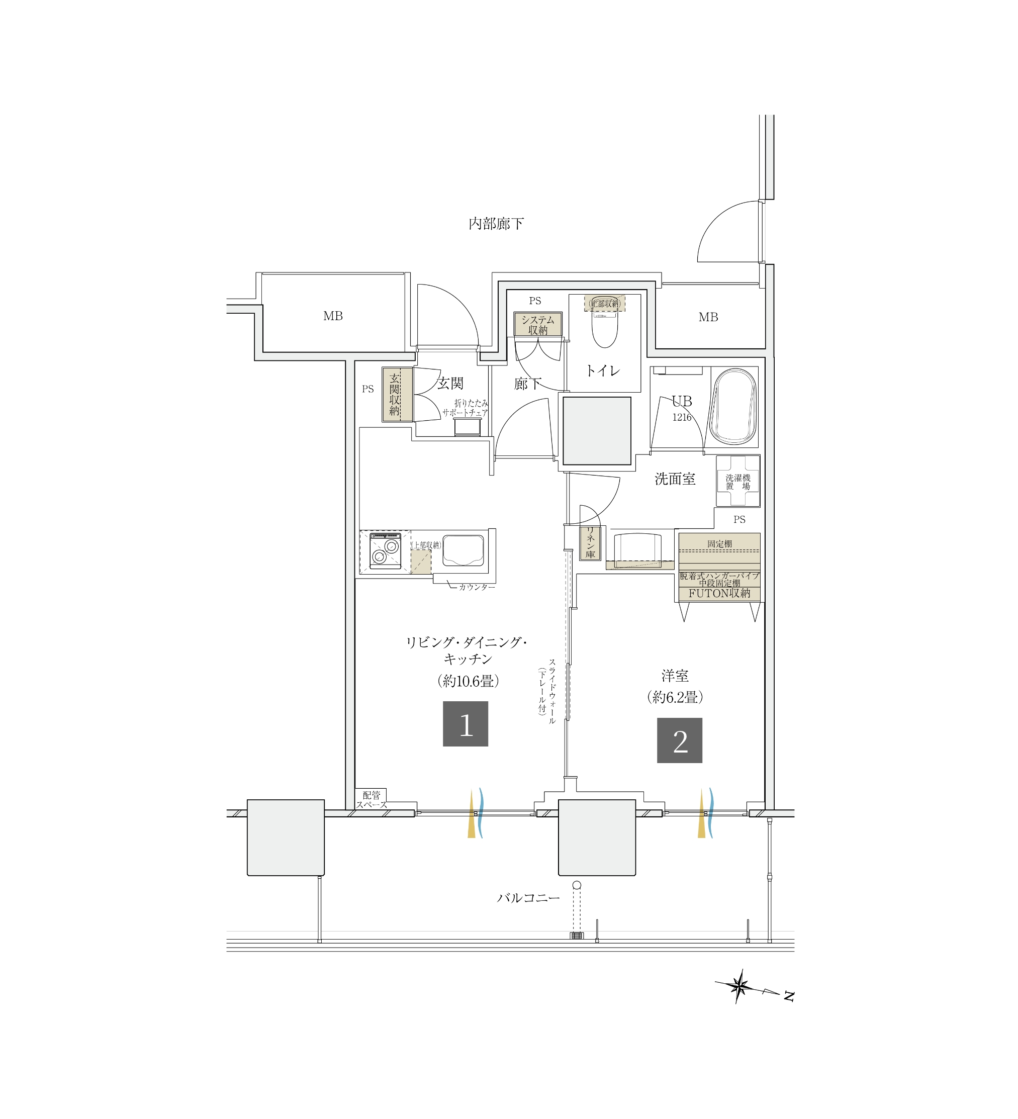 44Q type 間取り図