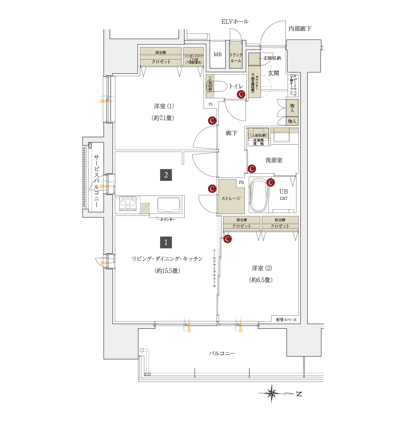 C type 間取り図
