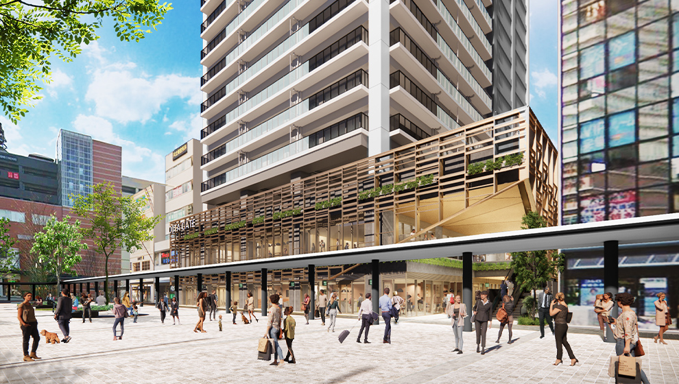 A街区低層部イメージ 末広町一丁目地区市街地再開発組合提供※1