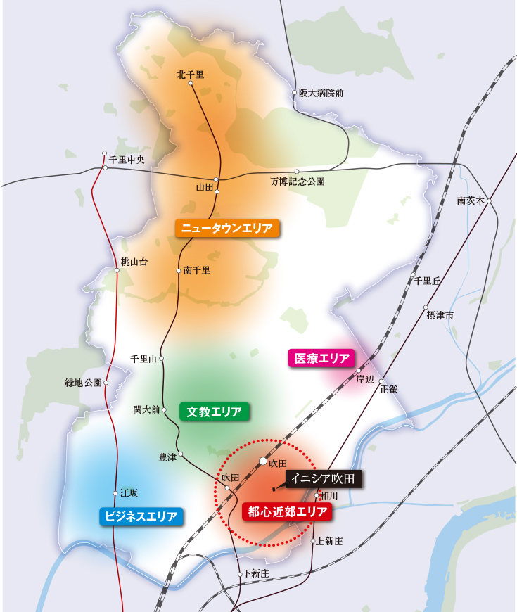 吹田市エリア概念図