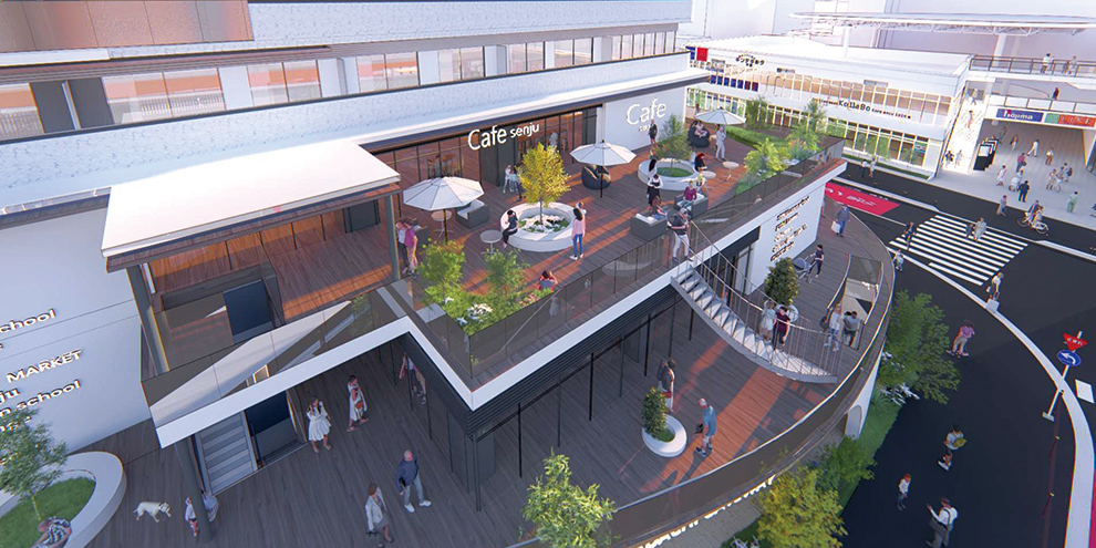 千住大橋駅前用地開発事業完成予想図（提供：大和ハウス工業株式会社）
