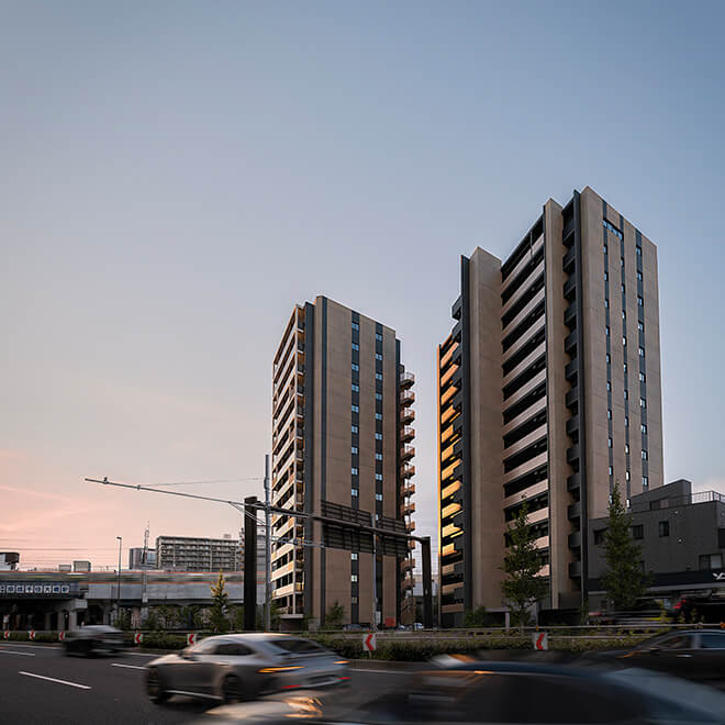 外観完成予想CG（左：Active wing、右：Bright wing）