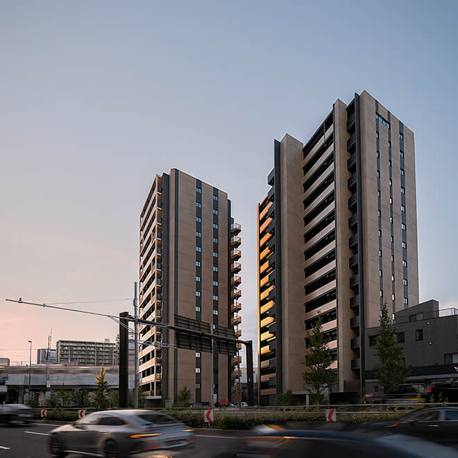 外観完成予想CG（左：Active wing、右：Bright wing）