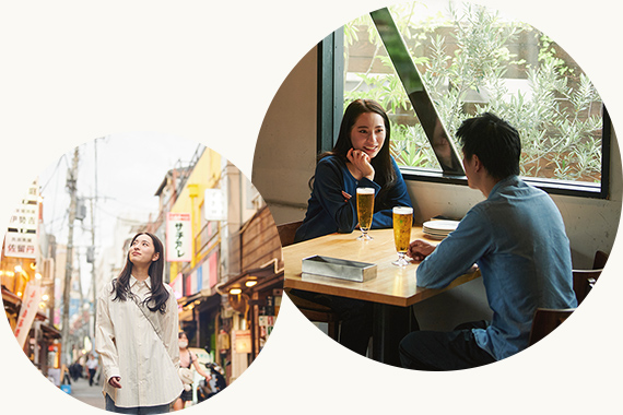 アダッキオ（A約830m・徒歩11分 B約870m・徒歩11分）飲み屋横丁（A約1,050m・徒歩14分 B約1,080m・徒歩14分）