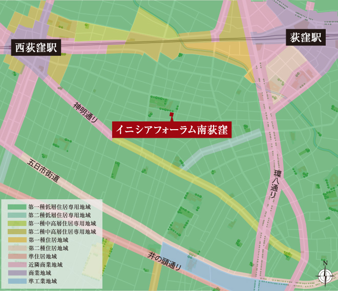 用途地域図出典：杉並区ホームページ「すぎナビ（電子地図サービス）」より