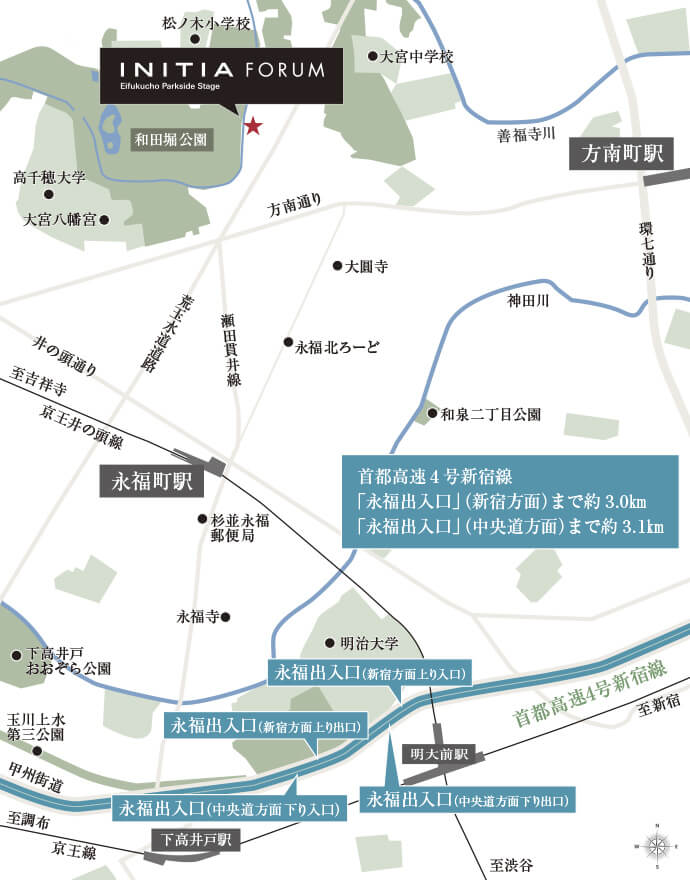 首都高速4号新宿線「永福出入口」概念図
