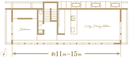 ワイド開口概念図（概念図は3号棟を参考に描き起こしたものです）